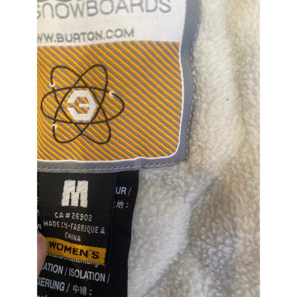 Burton Formula Gray Lime Green Snowboarding Jacket Sz M Fleece Lined Winter Warm - Picture 8 of 16